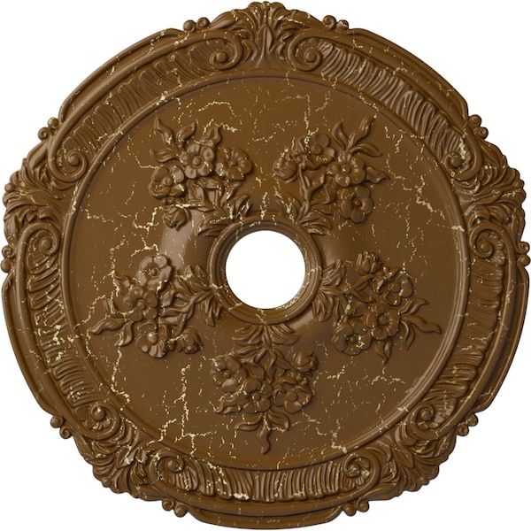 Ekena Millwork Attica with Rose Medallion (Canopies up to 4 1/2"), 26"OD x 3 3/4"ID x 1 1/2"P, Smokey Topaz Crackle CM26ATSTC - main
